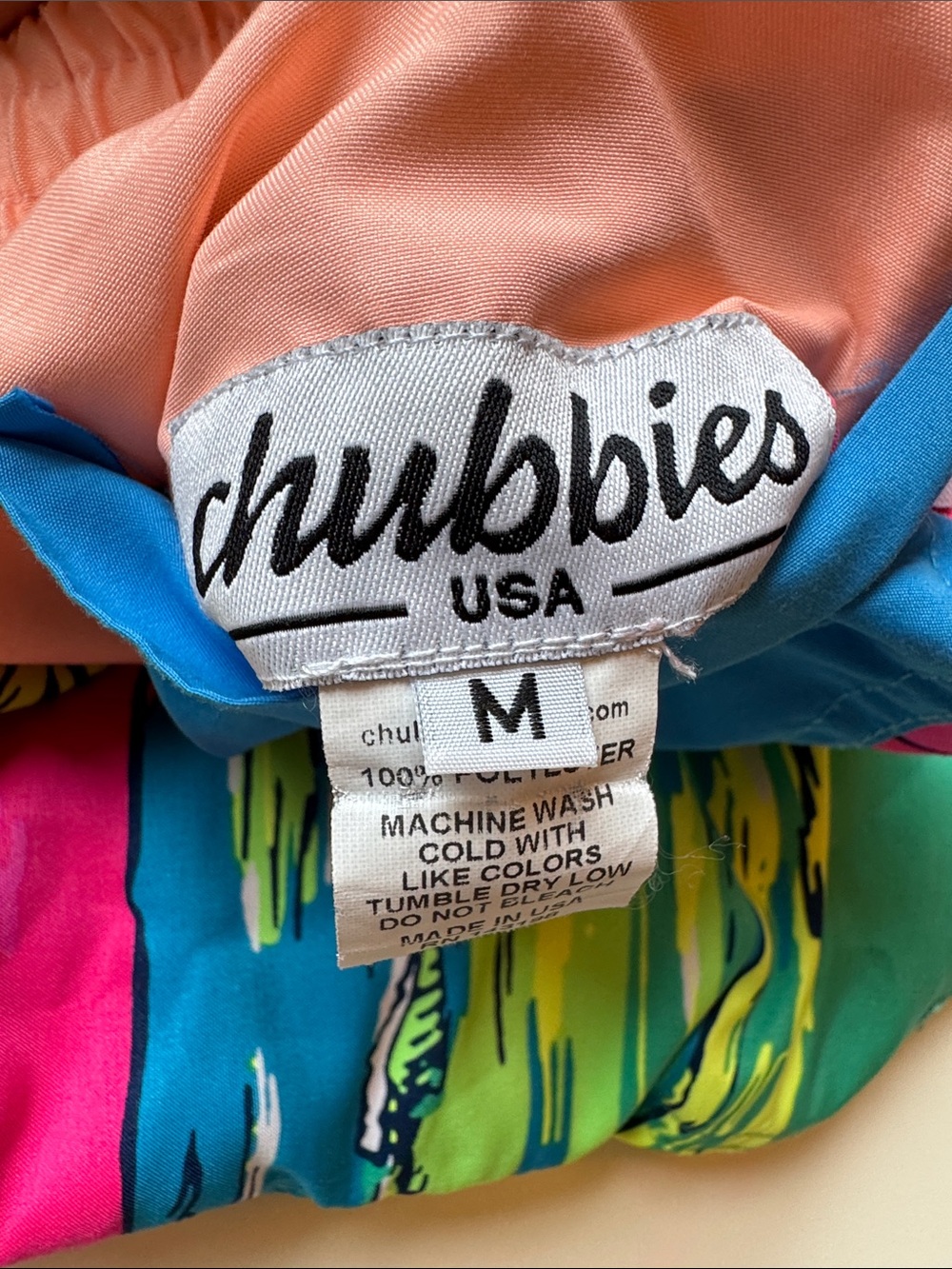 Chubbies Neon Tropical Swim Trunks Mens Large 5" Board Shorts Reversible - Sz M - Picture 5 of 6